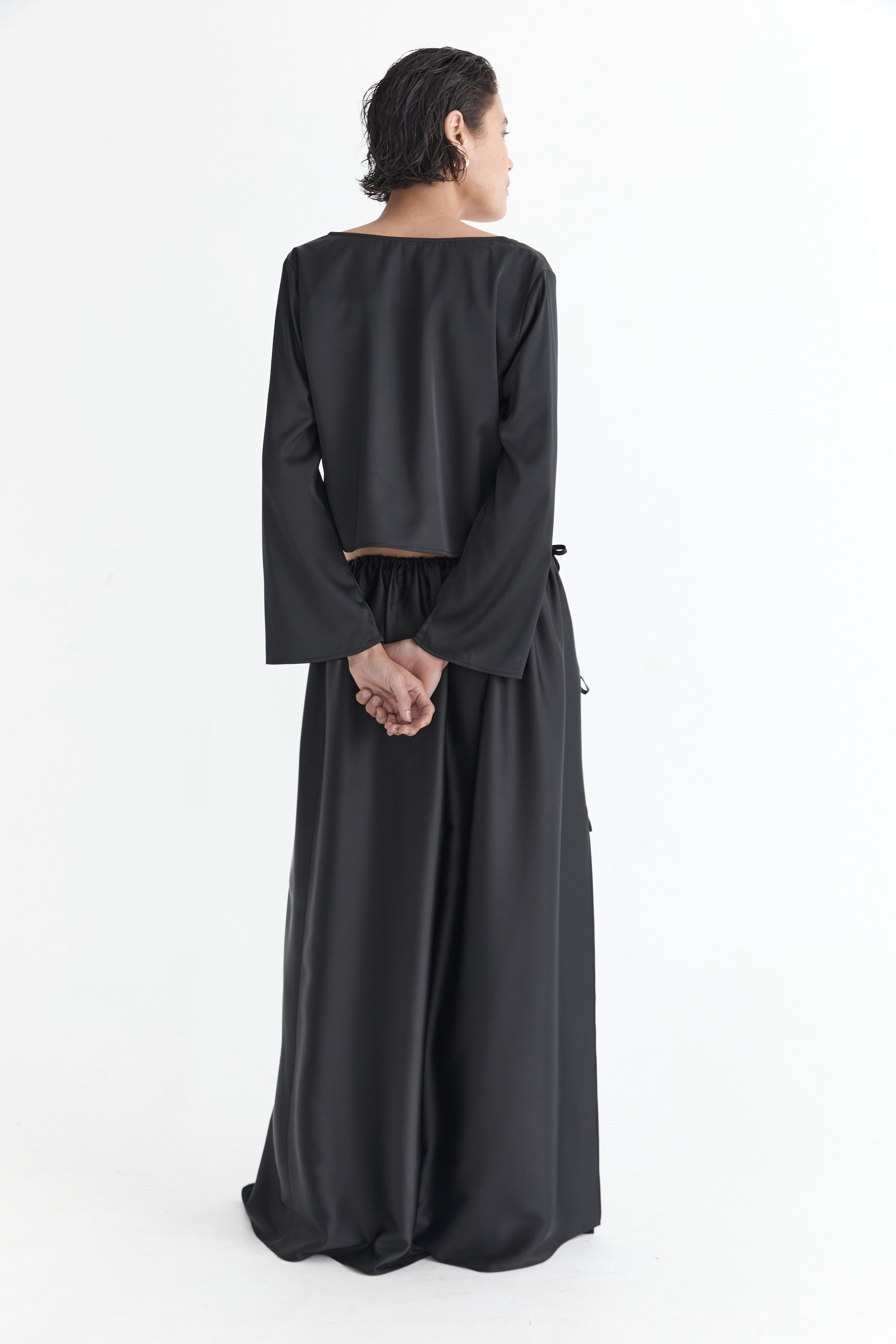 The Lucia Tie Up Skirt | Noir