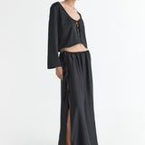 Lucia Tie Up Skirt - Noir