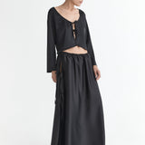 Lucia Tie Up Skirt - Noir