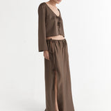 Lucia Tie Up Skirt - Tobacco
