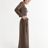 Lucia Tie Up Skirt - Tobacco