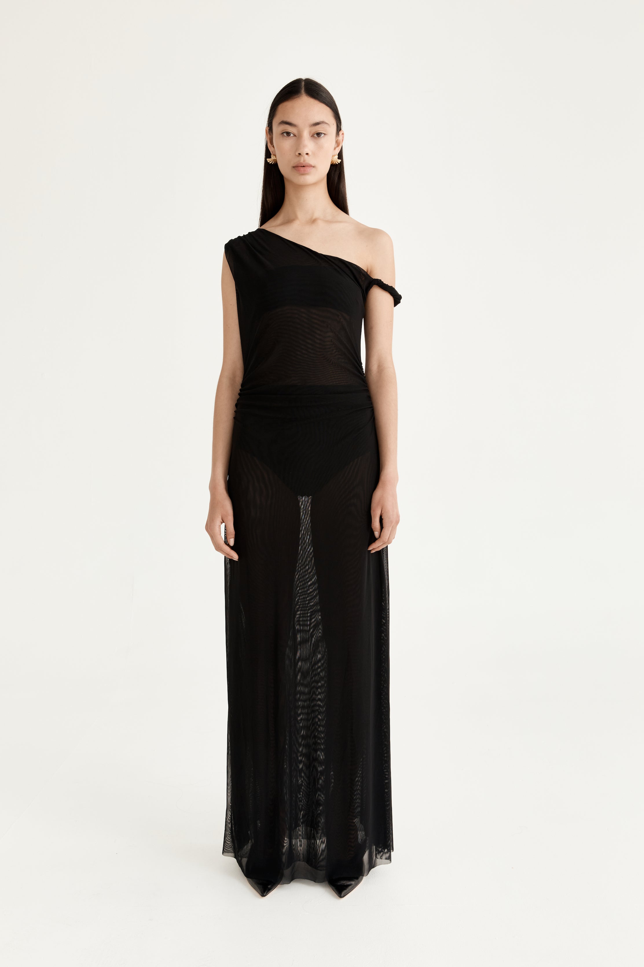 Anya Asymmetrical Mesh Dress