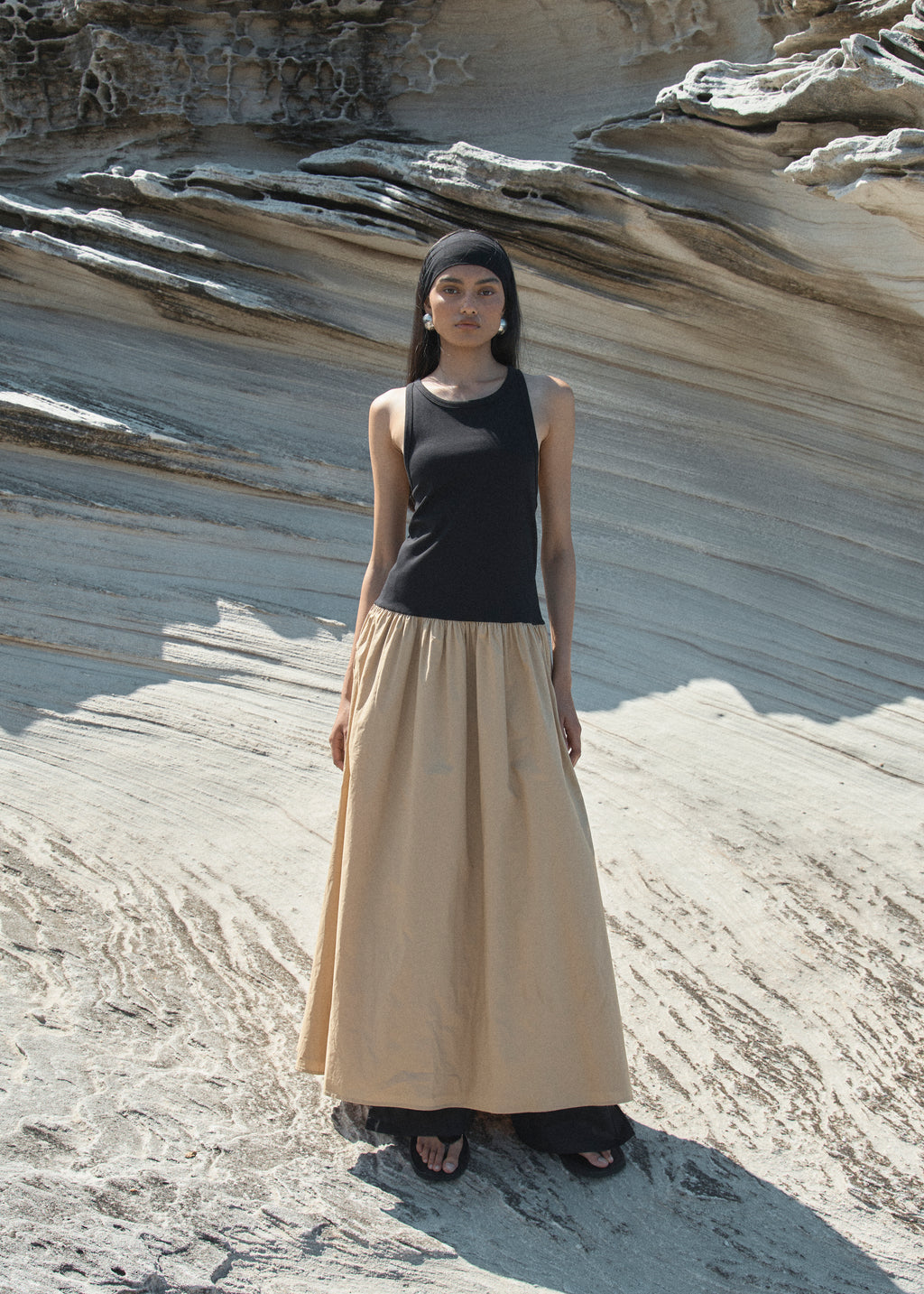 Marlo Dress - Noir/Tan
