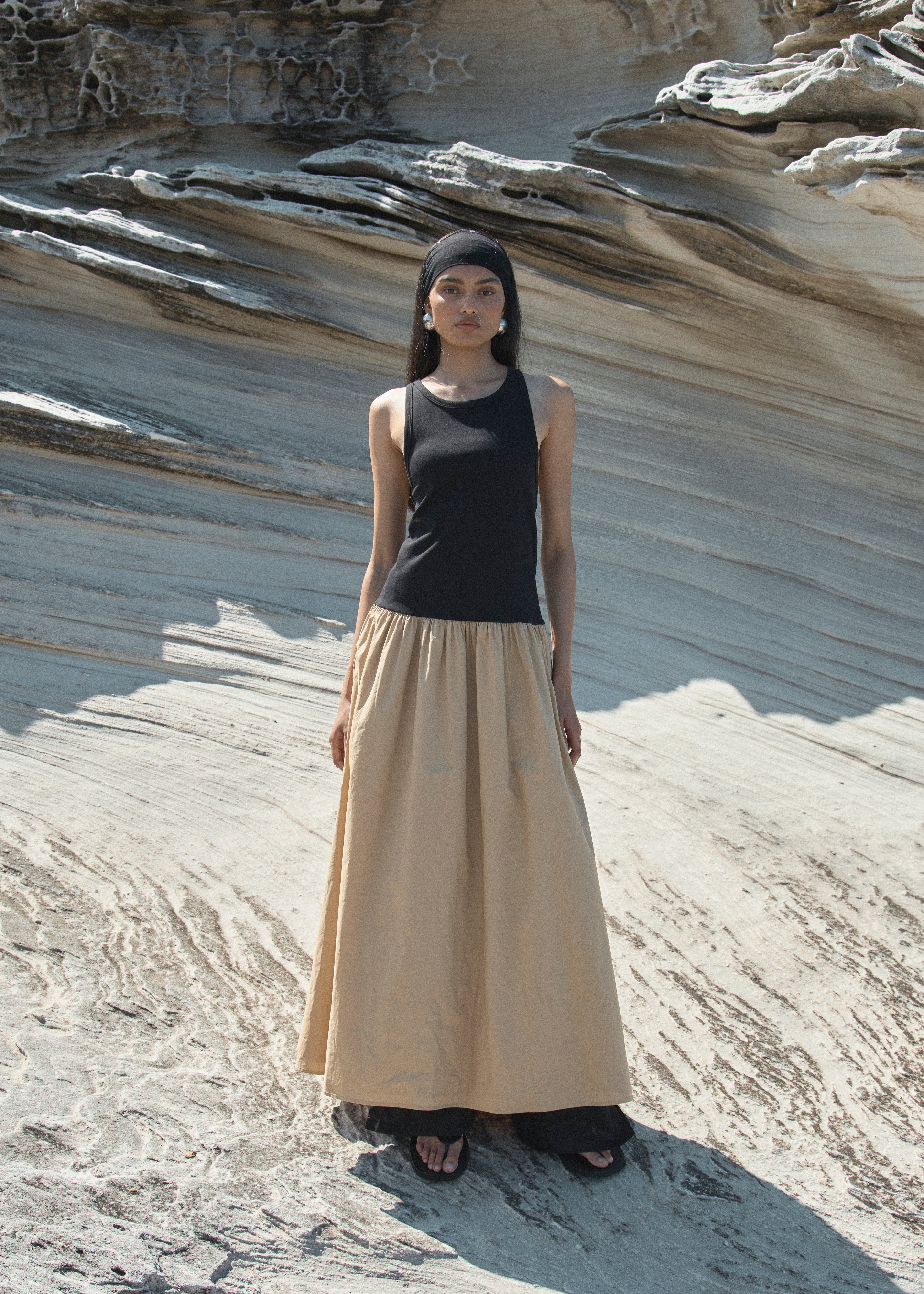 Marlo Dress - Noir/Tan