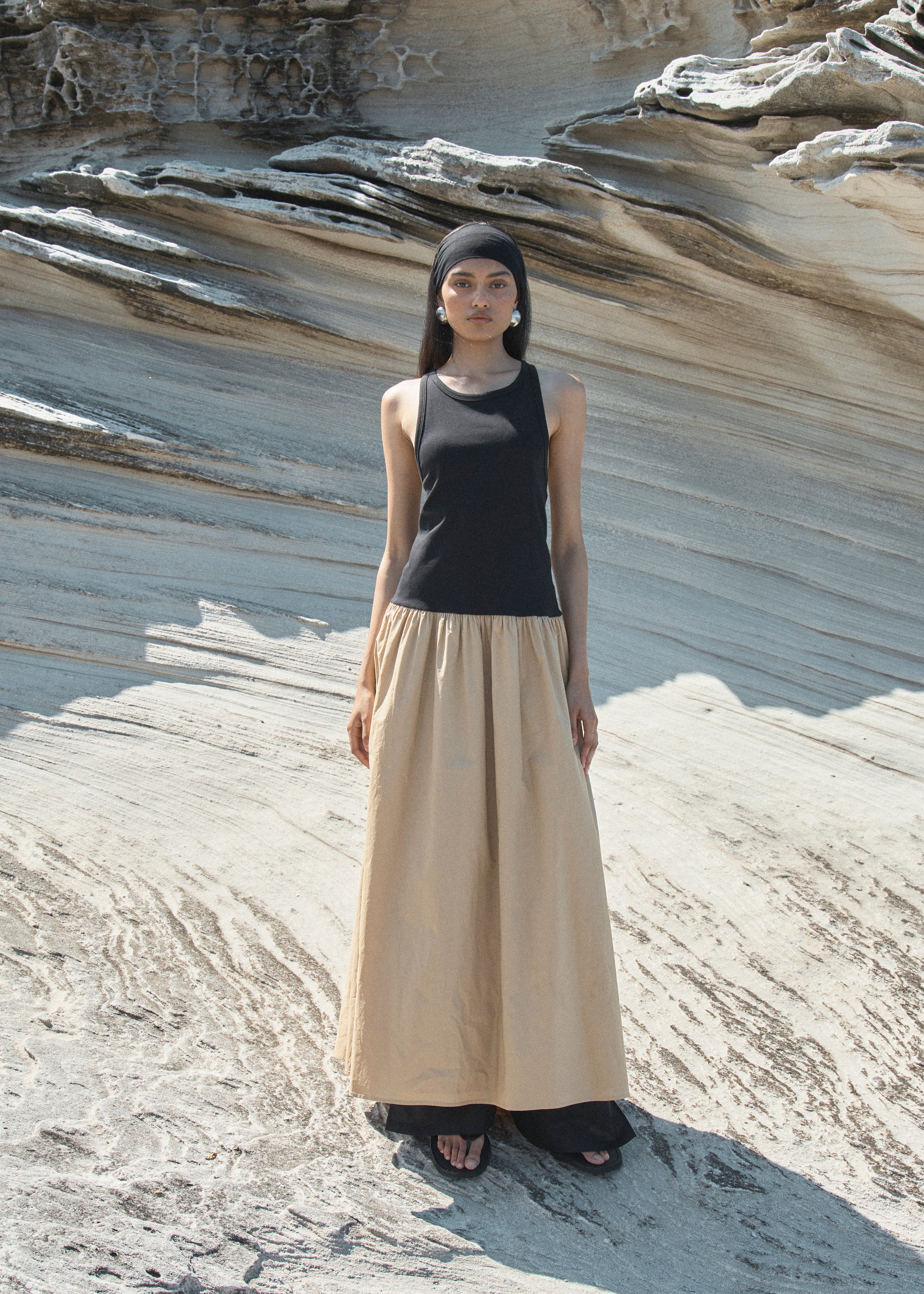 Marlo Dress - Noir/Tan