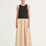 Marlo Dress - Noir/Tan
