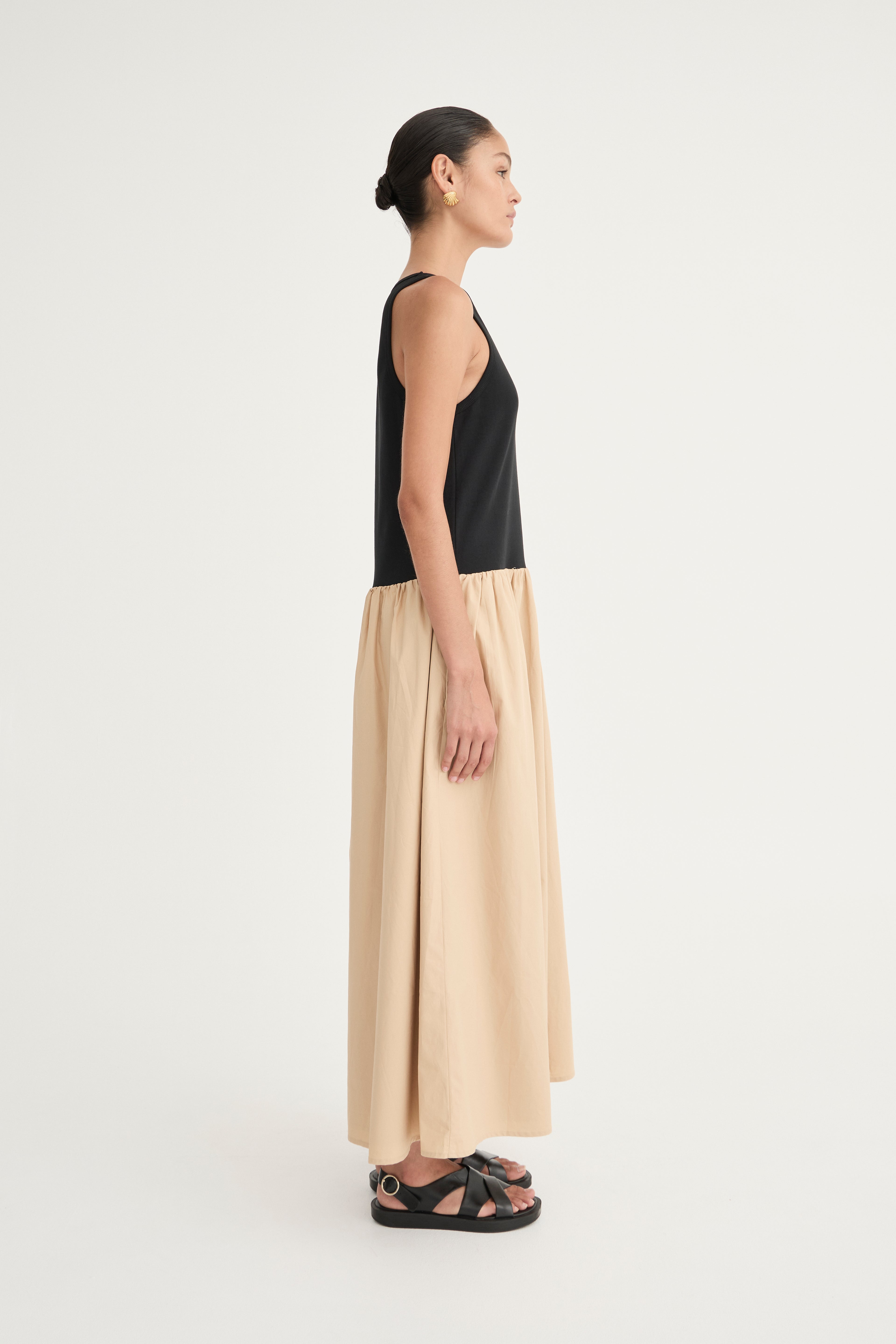 Marlo Dress - Noir/Tan