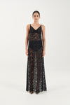 Georgette Lace Dress - Noir