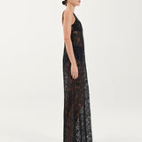 Georgette Lace Dress - Noir