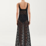 Georgette Lace Dress - Noir