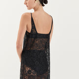 Georgette Lace Dress - Noir