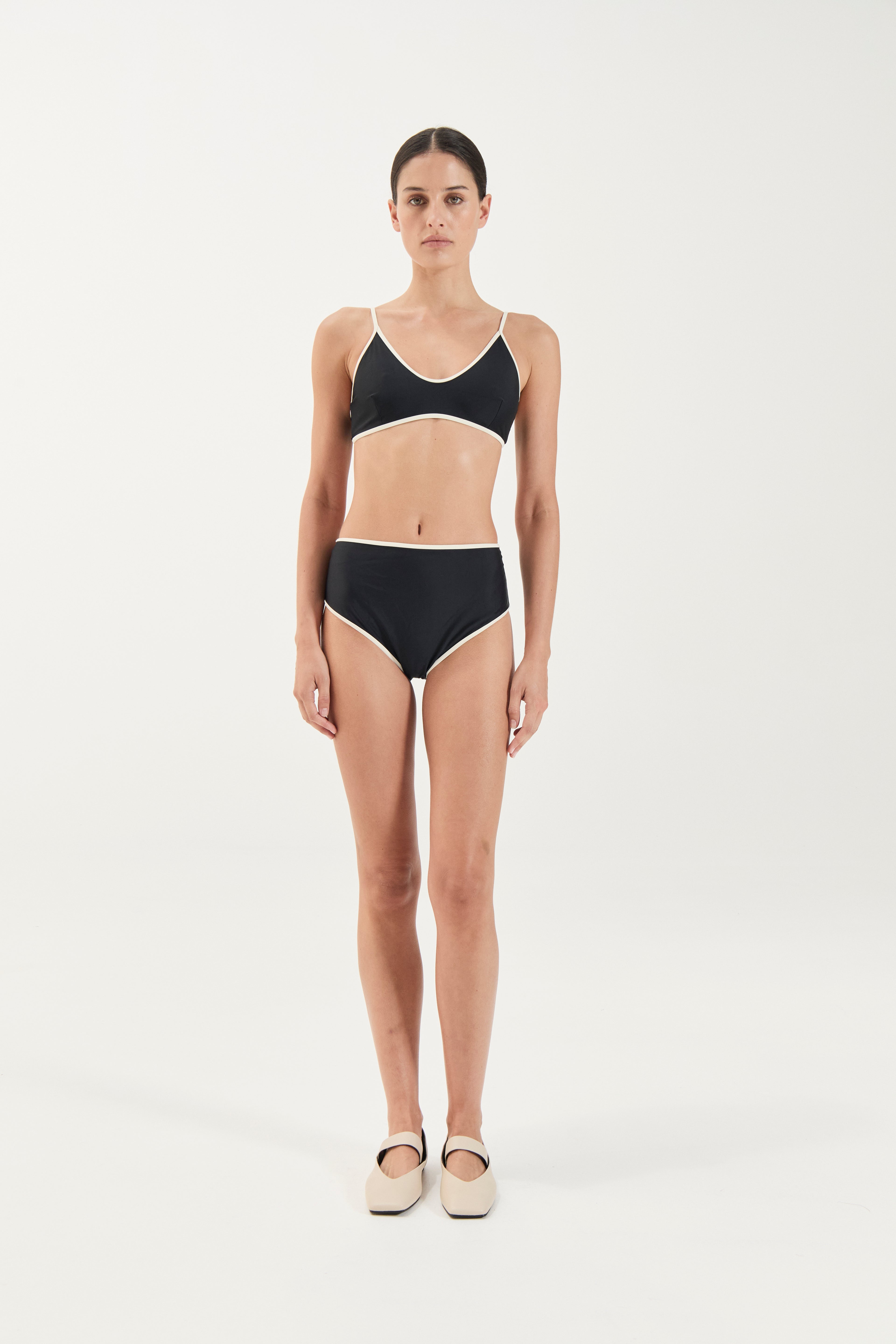 Scoop Neck Swim Top - Noir