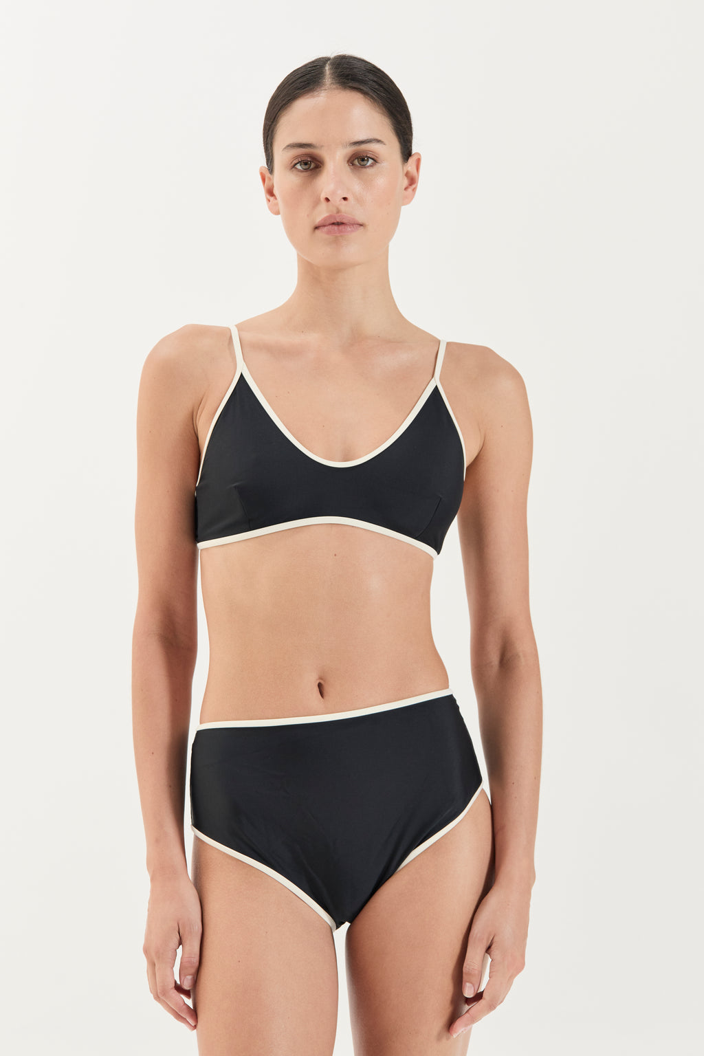 Scoop Neck Swim Top - Noir