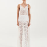 Georgette Lace Dress - White