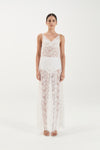 Georgette Lace Dress - White