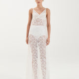 Georgette Lace Dress - White