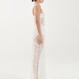 Georgette Lace Dress - White