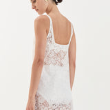 Georgette Lace Dress - White