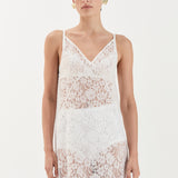 Georgette Lace Dress - White