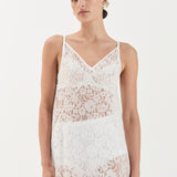 Georgette Lace Dress - White