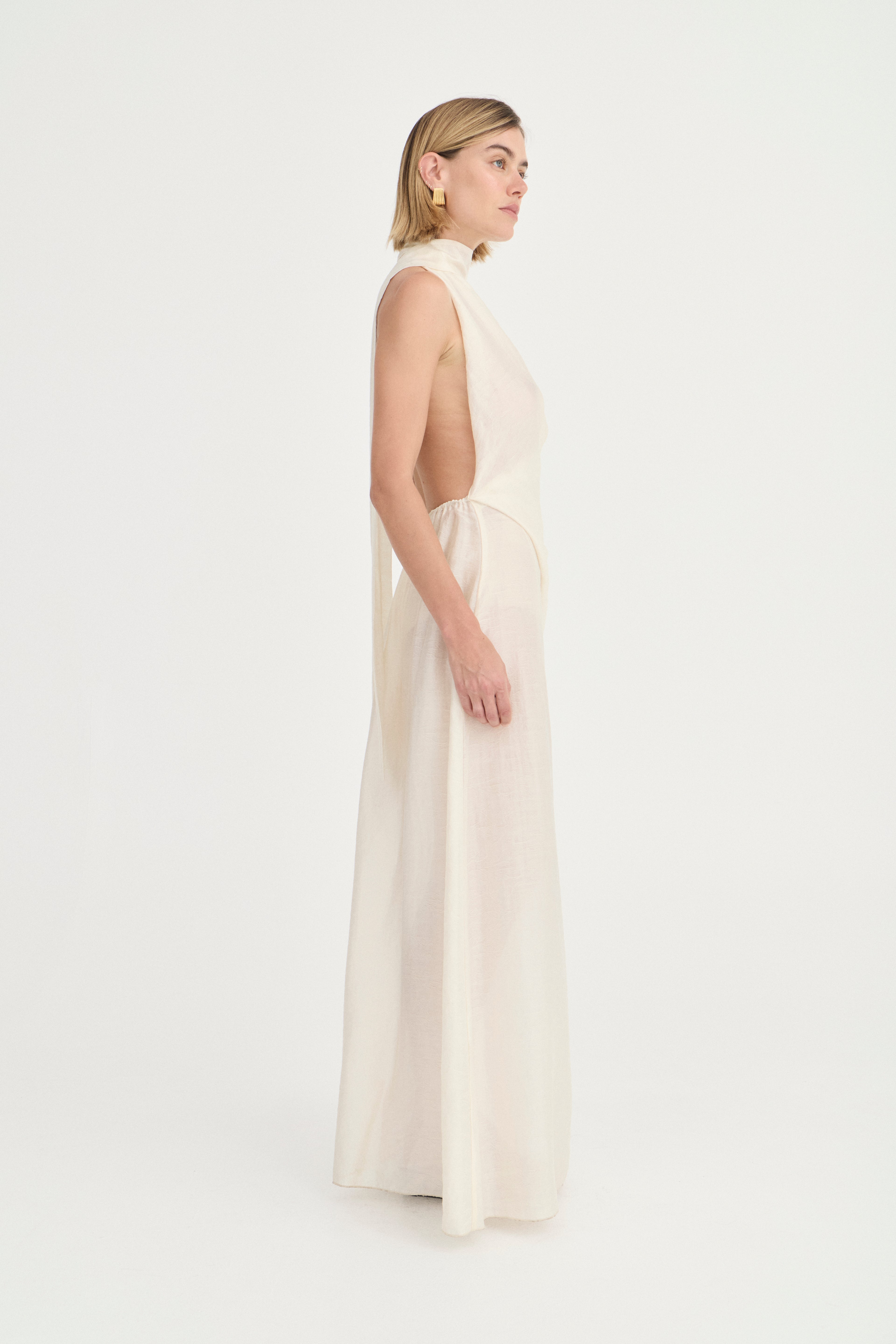 Antonella Dress - Ivory Leaf