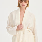 Alma Robe - Ivory Leaf