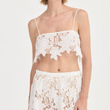 Luna Crop Top - Ivory Crochet Lace