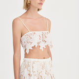 Luna Crop Top - Ivory Crochet Lace