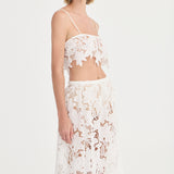Luna Crop Top - Ivory Crochet Lace