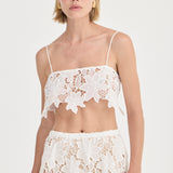 Luna Crop Top - Ivory Crochet Lace