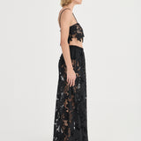 Margaux Skirt - Noir Crochet Lace