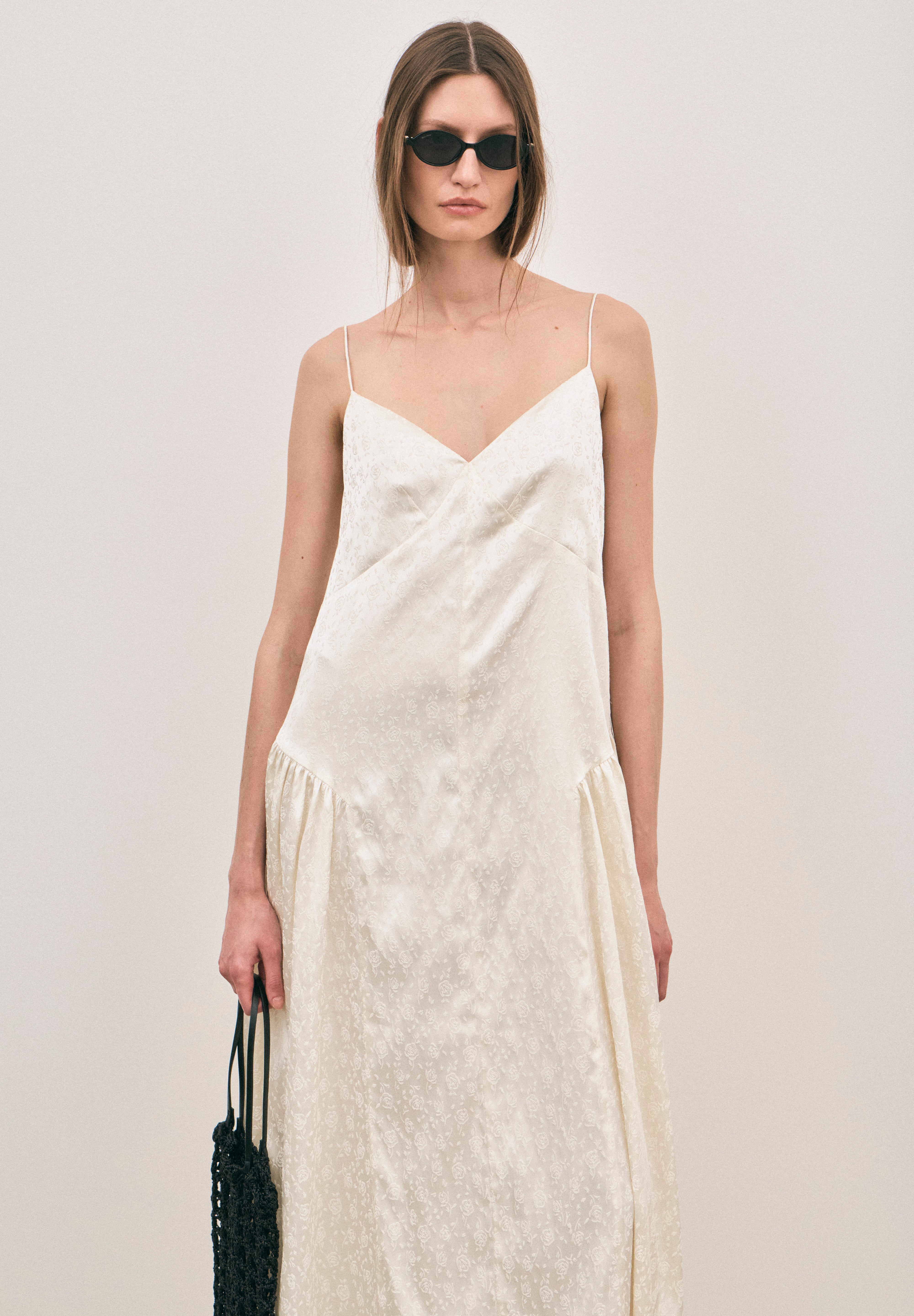 Elodie Dress - Ivory Jacquard