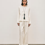 Lola Pants - Ivory Jacquard