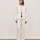 Lola Pants - Ivory Jacquard