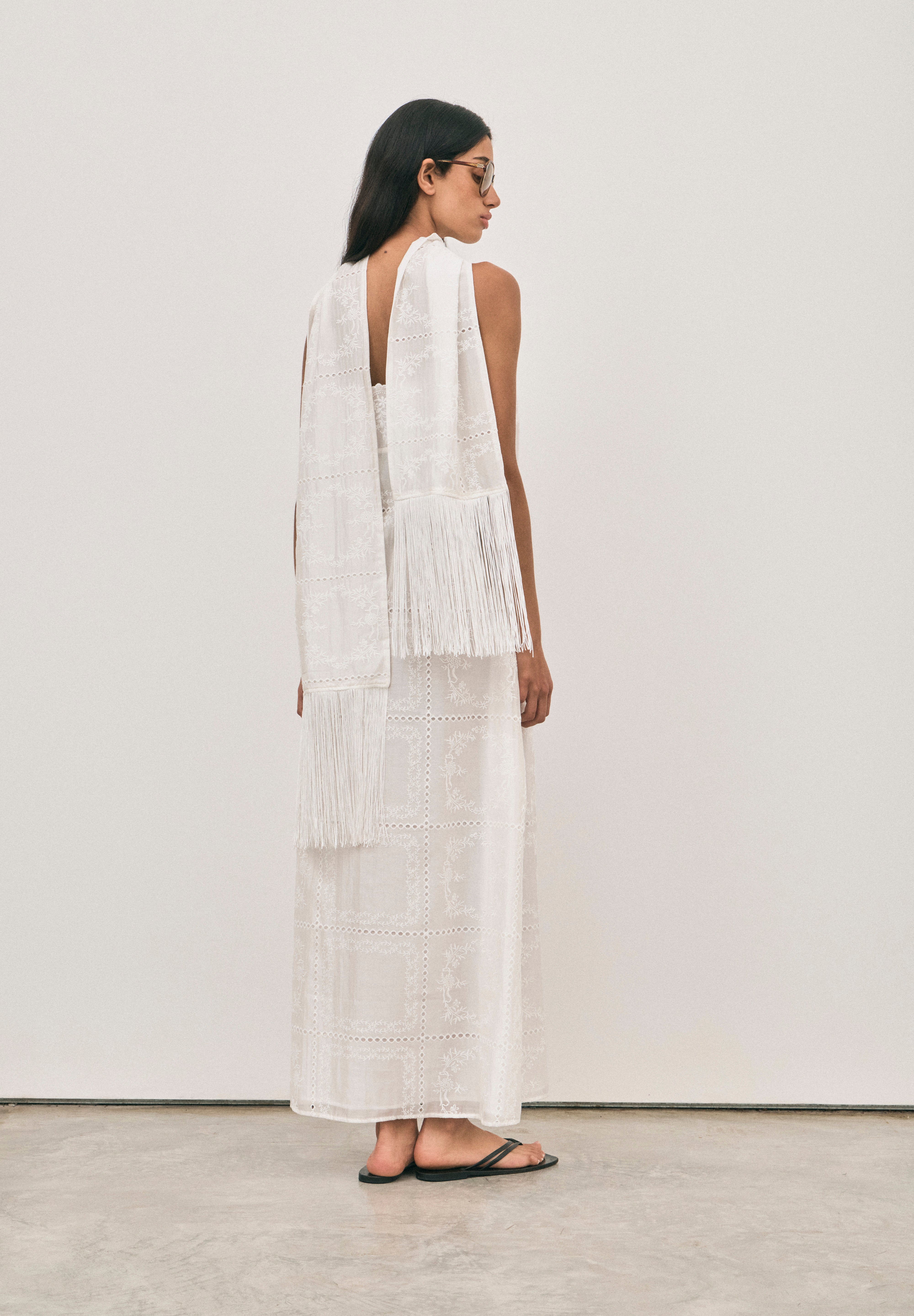Orla Scarf - Broderie Ivory