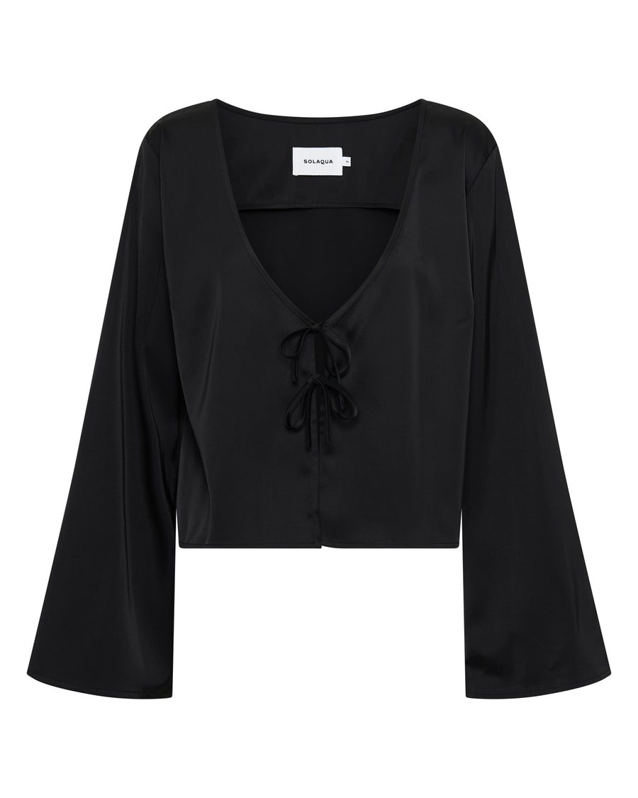 TIE UP BLOUSE - NOIR